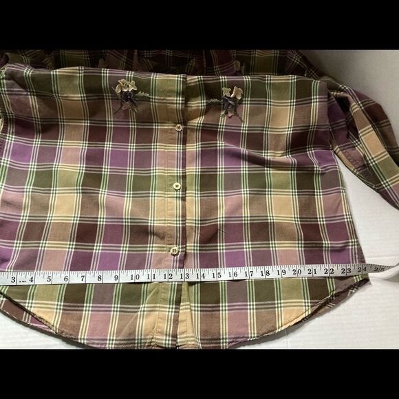 LEMON GRASS, Floral, Plaid, Women’s Top,XL‎ - Picture 6 of 8